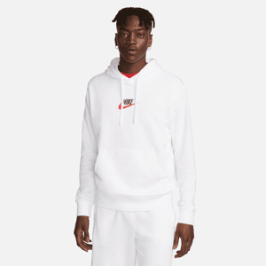 Nike Club-pullover-hættetrøje i french terry til mænd - hvid hvid 3XL