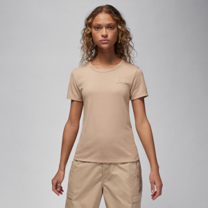 Tætsiddende Jordan Essentials-T-shirt med korte ærmer til kvinder - brun brun XL (EU 48-50)