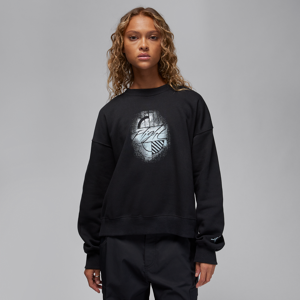 Jordan Brooklyn Fleece-sweatshirt med grafik og rund hals til kvinder - sort sort L (EU 44-46)