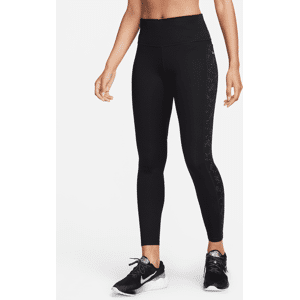 Nike Fast-7/8-leggings med mellemhøj talje, print og lommer til kvinder - sort sort XS (EU 32-34)