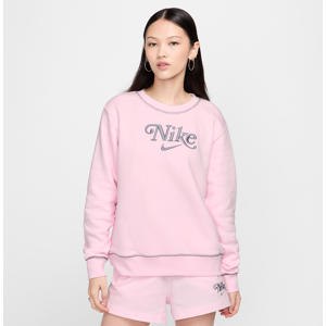 Nike Sportswear-sweatshirt i fleece med rund hals til kvinder - Pink Pink XL (EU 48-50)