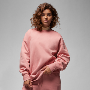 Jordan Flight-sweatshirt i fleece med rund hals til kvinder - Pink Pink XL (EU 48-50)