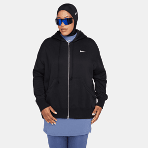 Oversized Nike Sportswear Phoenix-hættetrøje med lynlås til kvinder - sort sort M (EU 40-42)