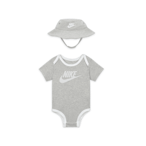 Nike Core-sæt med bøllehat og bodystocking til babyer - grå grå 6-12M