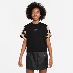 Nike Sportswear-T-shirt med firkantet pasform til større børn (piger) - sort sort XL