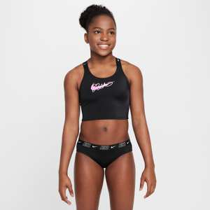 Nike Swim Midkini-sæt med krydsryg til større børn (piger) - sort sort XS