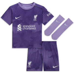 Liverpool FC 2023/24 Third Nike-fodboldsæt i 3 dele til babyer/småbørn. - lilla lilla 3-6M