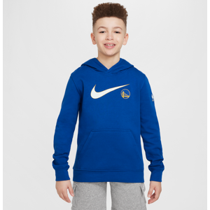 Golden State Warriors Club Fleece Essential Nike NBA-hættetrøje til større børn (drenge) - blå blå XL