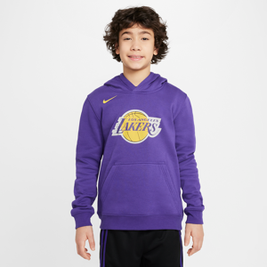 Los Angeles Lakers Club Nike NBA-pullover-hættetrøje i fleece til større børn - lilla lilla S