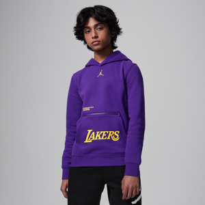 Los Angeles Lakers Courtside Statement Edition-Jordan NBA-pullover-hættetrøje i fleece til større børn - lilla lilla S