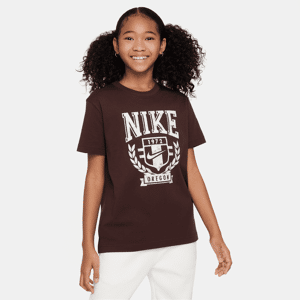 Nike Sportswear-T-shirt til større børn (piger) - brun brun S