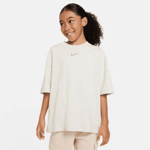 Overdimensioneret Nike Sportswear-T-shirt til større børn (piger) - grå grå M