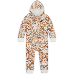 Nike Hooded Printed Coverall-heldragt med fødder til babyer (12-24 M) - brun brun 12M