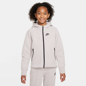 Nike Sportswear Tech Fleece-hættetrøje med lynlås til større børn (piger) - lilla lilla XS