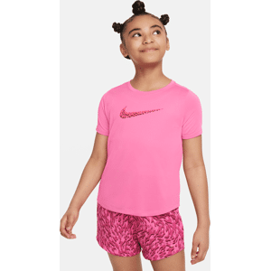 Kortærmet Nike One-træningsoverdel til større børn (piger) - Pink Pink XL