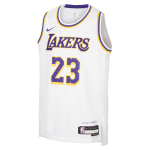 LeBron James Los Angeles Lakers Icon Edition 2022/23 Nike Dri-FIT NBA Swingman-trøje til større børn - hvid hvid S