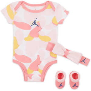 Jordan Outside the Lines-bodystockingsæt i tre dele til babyer - Pink Pink 0-6M