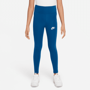 Nike Sportswear Favorites-leggings med høj talje til store børn (piger) - blå blå L