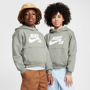 Overdimensioneret Nike SB Icon EasyOn-pullover-hættetrøje i fleece til større børn - grå grå L