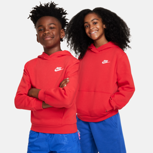 Nike Sportswear Club Fleece-pullover-hættetrøje til større børn - rød rød XS