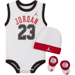 Jordan Jumpman-sæt med body, hue og booties til babyer - hvid hvid 6-12M