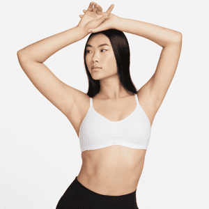 Nike Alate Minimalist-sports-bh med let støtte og indlæg til kvinder - hvid hvid 3X (F-G)