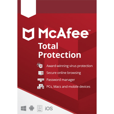 McAfee Total Protection - 5 enheder / 1 år - Sikkerhedssoftware McAfee Total Protection - 5 enheder / 1 år - Sikkerhedssoftware