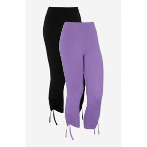 Cellbes of Sweden Capri leggings med træksnørre på benafslutningerne Astrid 2-pack  Female  Lilla+Sort