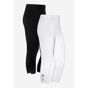 Cellbes of Sweden Capri leggings med dejlige detaljer Vega 2-pack  Female  Hvid+Sort