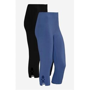 Cellbes of Sweden Capri leggings med dejlige detaljer Vega 2-pack  Female  Jeansblå+Sort