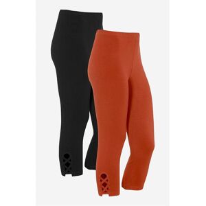 Cellbes of Sweden Capri leggings med dejlige detaljer Vega 2-pack  Female  Rust+Sort