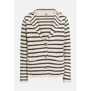 Soyaconcept Stribet cardigan Remone  Female  Lys beige/Sort/Stribet