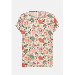 Soyaconcept Bluse med kort ærme og et blomstermønster Sammy  Female  Creme/Rosa/Mønstret