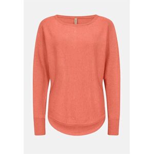 Soyaconcept Fintstrikket trøje med knapper i ryggen Dollie  Female  Brændt orange/Meleret