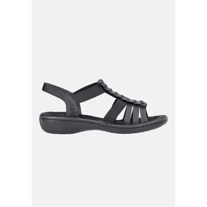 Rieker Sandal med flettede detaljer  Female  Sort