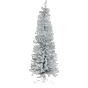 Juletræ kunstig smalt PVC BLING, Klasse C, 180X68 cm u/LED, sølv NORDIC WINTER