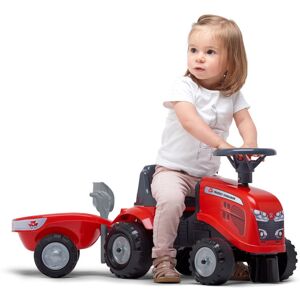 FALK Baby Massey Ferguson ride-on traktor m. trailer, rive og skovl