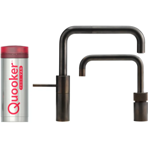 Quooker Nordic Square Twintaps sæt  m. Pro3 VAQ 3 l. - bruneret messing