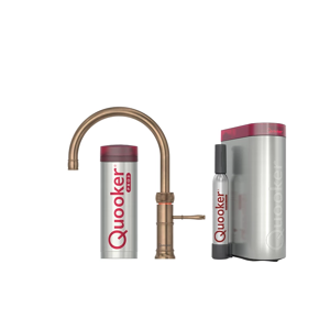 Quooker Classic Fusion Round Sæt 3l Bruneret messing Inkl. Pro3 & Cube Beholder