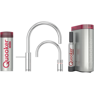 Quooker Twintaps Round Sæt M 3l Krom Inkl. Pro3 & Cube Beholder