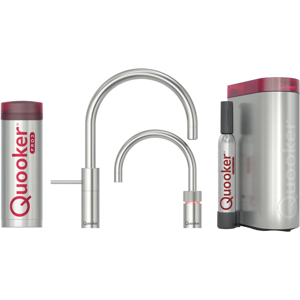 Quooker Twintaps Round Sæt M 3l Rustfr Inkl. Pro3 & Cube Beholder