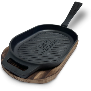 Gino Dacampo Gino D'acampo Støbejernsplade griddle 28cm X 14.8cm Med Træbakke