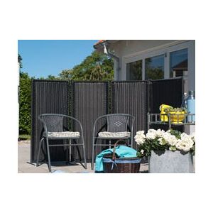 Plus A/S Plus Trend polyrattan 4-fl. Foldevæg - H120 x B235 cm Sort