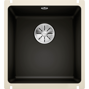 BLANCO SUBLINE 375-U KP sort UXI køkkenvask i keramisk porcelæn sort 414 x 456 cm