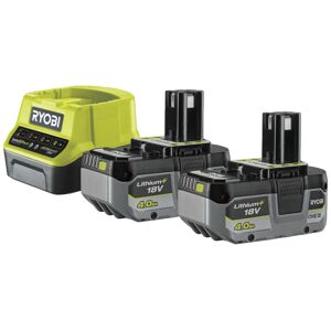 Ryobi 18V One+ Startsæt Lader & 2 x 4,0 Ah batteri -  RC18120-240x