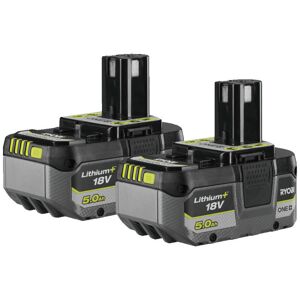 Ryobi 18V One+ Batterisæt 2x5,0 Ah RB1850x2