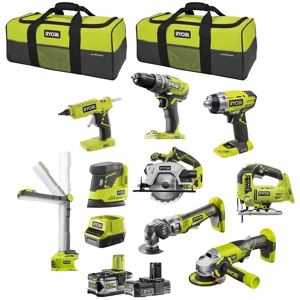 Ryobi Håndværkersæt 18V - 1x2,0 ah batteri + 1x5,0 ah batteri - R18CK9-252S