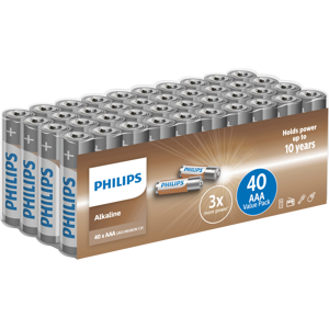 Philips Alkaline LR03/AAA batteri 40 stk.