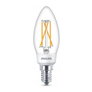 Philips LEDClassic 40W sceneswitch  kerte   varm hvid  klar  3 skift  lille  sokkel 1 stk - 8718696809754