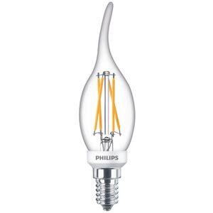 Philips LEDClassicFilament  40W kerte med bøjet top E14   varm hvid klar dæmpbar  1 stk - 8718699645984